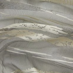 HLC.ME Sheer Curtains Broadway Stripe Sheer Grommet Panels - Beige - Set Of 2