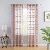 HLC.ME Broadway Stripe Sheer Grommet Panels - Blush Pink - Set Of 2