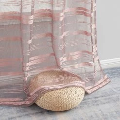 HLC.ME Broadway Striped Sheer Valance - Blush Pink 15 HLC.ME Broadway Striped Sheer Valance - Blush Pink
