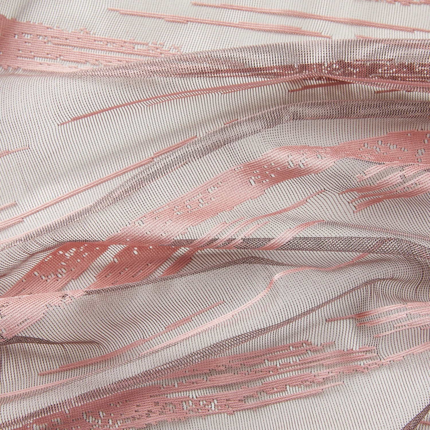 HLC.ME Broadway Sheer Striped Rod Pocket Curtain Tiers - Blush Pink - Set Of 2 Faux Linen Curtains 8 HLC.ME Broadway Sheer Striped Rod Pocket Curtain Tiers - Blush Pink - Set Of 2 Faux Linen Curtains
