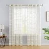 HLC.ME Broadway Stripe Sheer Grommet Panels - Ivory - Set Of 2 1 HLC.ME Broadway Stripe Sheer Grommet Panels - Ivory - Set Of 2