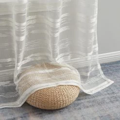 HLC.ME Broadway Striped Sheer Valance - Ivory 15 HLC.ME Broadway Striped Sheer Valance - Ivory