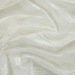 HLC.ME Faux Linen Curtains Broadway Sheer Striped Rod Pocket Curtain Tiers - Ivory - Set Of 2