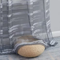 HLC.ME Broadway Striped Sheer Valance - Silver Grey 15 HLC.ME Broadway Striped Sheer Valance - Silver Grey