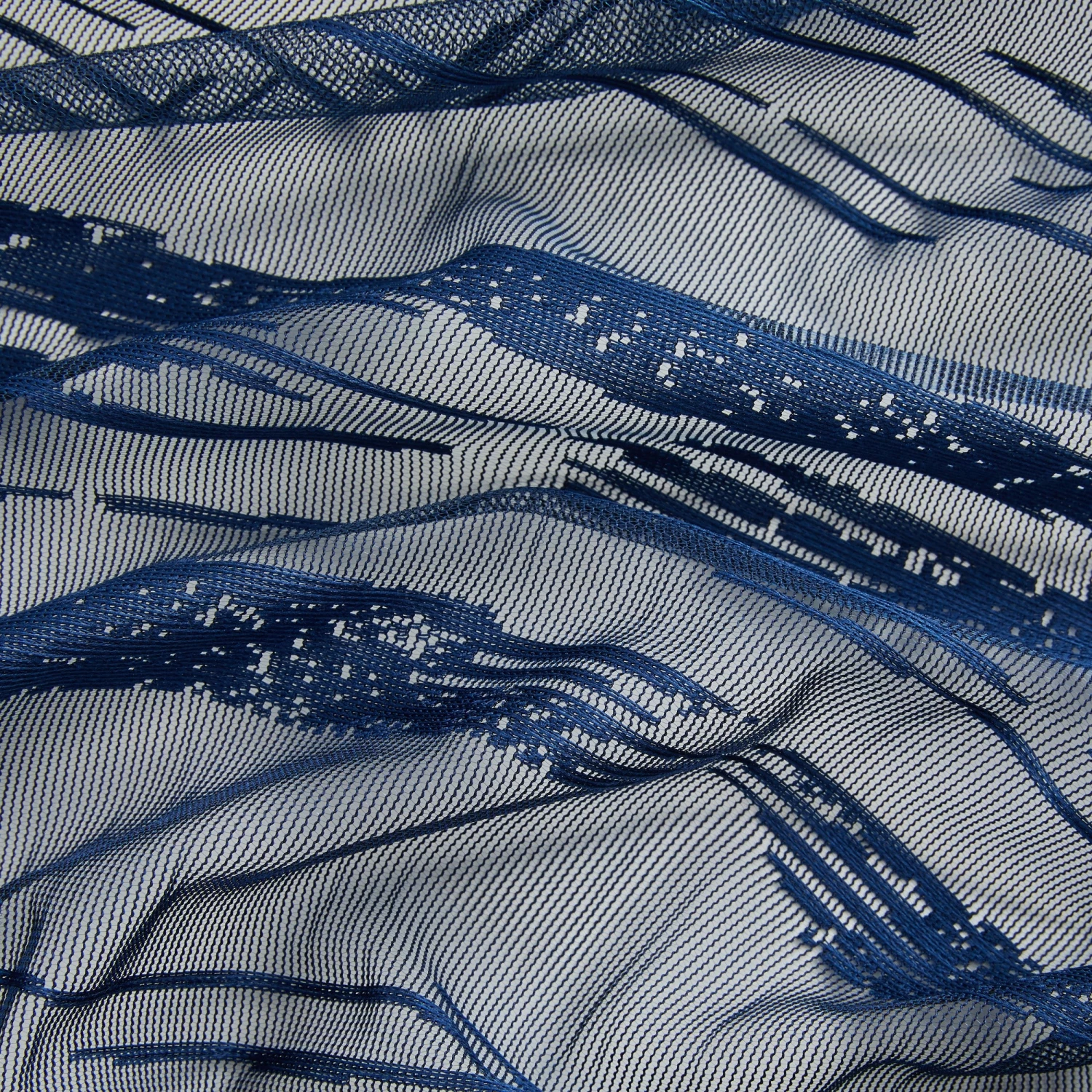 HLC.ME Broadway Sheer Striped Rod Pocket Curtain Tiers - Navy Blue - Set Of 2 8 HLC.ME Broadway Sheer Striped Rod Pocket Curtain Tiers - Navy Blue - Set Of 2