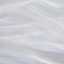 HLC.ME Faux Linen Curtains Broadway Striped Sheer Valance - White