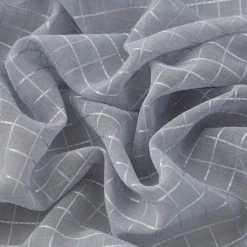 HLC.ME Faux Linen Curtains Buffalo Check Gingham 3PC Kitchen Curtain Set - Grey 7 HLC.ME Faux Linen Curtains Buffalo Check Gingham 3PC Kitchen Curtain Set - Grey