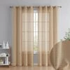 HLC.ME Sheer Grommet Curtain Panels - Taupe - Set Of 2 Sheer Curtains 1 HLC.ME Sheer Grommet Curtain Panels - Taupe - Set Of 2 Sheer Curtains