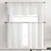 HLC.ME Buffalo Check Gingham 3PC Kitchen Curtain Set - Ivory