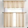 HLC.ME Buffalo Check Gingham 3PC Kitchen Curtain Set - Taupe 1 HLC.ME Buffalo Check Gingham 3PC Kitchen Curtain Set - Taupe