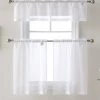 HLC.ME Buffalo Check Gingham 3PC Kitchen Curtain Set - White 2 HLC.ME Buffalo Check Gingham 3PC Kitchen Curtain Set - White