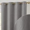 HLC.ME Camden Jacquard 100% Blackout Grommet Curtain Panels - Charcoal Grey - Set Of 2