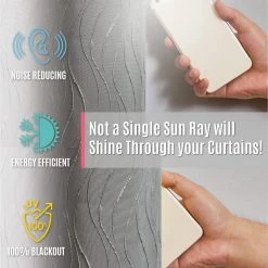 HLC.ME Camden Jacquard 100% Blackout Grommet Curtain Panels - Charcoal Grey - Set Of 2 12 HLC.ME Camden Jacquard 100% Blackout Grommet Curtain Panels - Charcoal Grey - Set Of 2