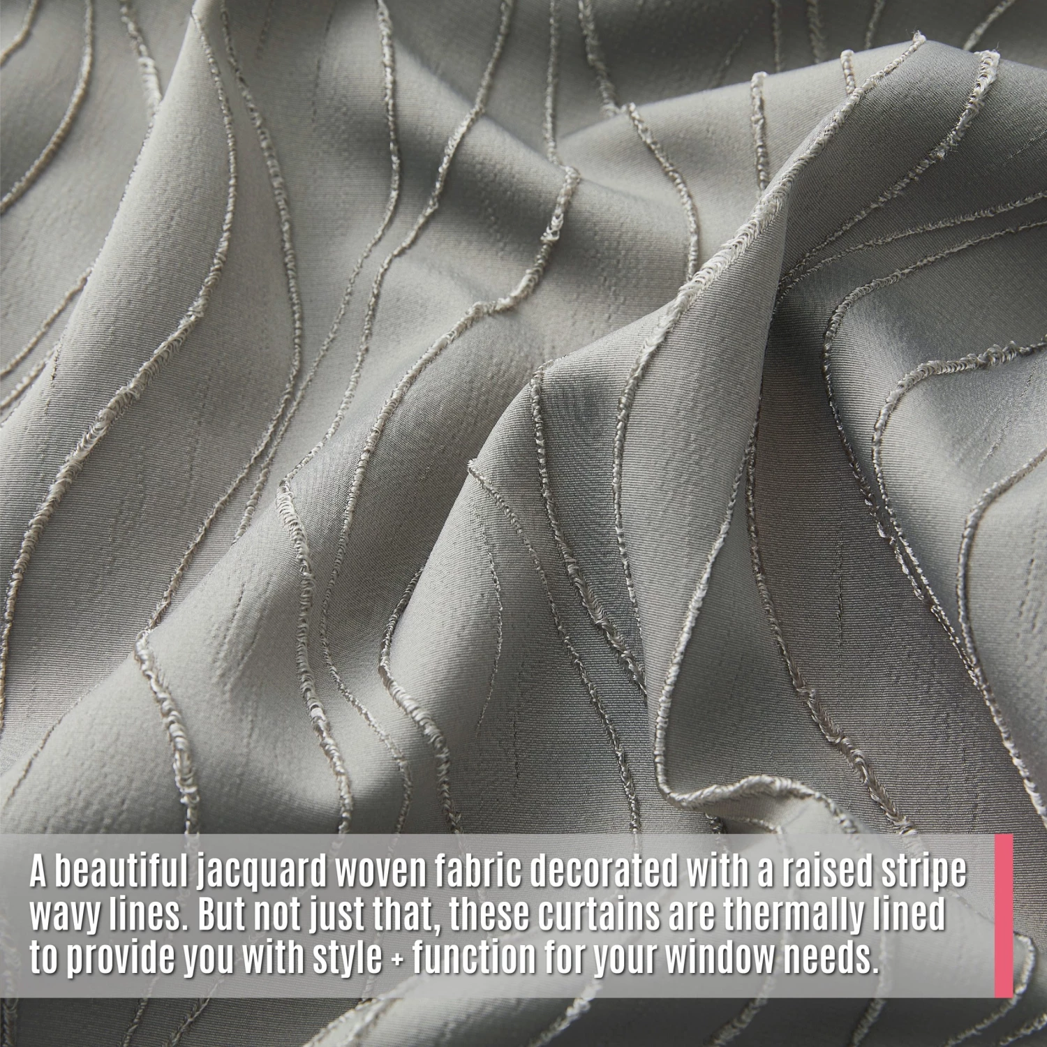 HLC.ME Camden Jacquard 100% Blackout Grommet Curtain Panels - Charcoal Grey - Set Of 2 7 HLC.ME Camden Jacquard 100% Blackout Grommet Curtain Panels - Charcoal Grey - Set Of 2