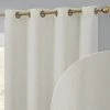 HLC.ME Blackout Curtains Camden Jacquard 100% Blackout Grommet Curtain Panels - Ivory - Set Of 2