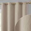 HLC.ME Camden Jacquard 100% Blackout Grommet Curtain Panels - Taupe - Set Of 2 Blackout Curtains 1 HLC.ME Camden Jacquard 100% Blackout Grommet Curtain Panels - Taupe - Set Of 2 Blackout Curtains