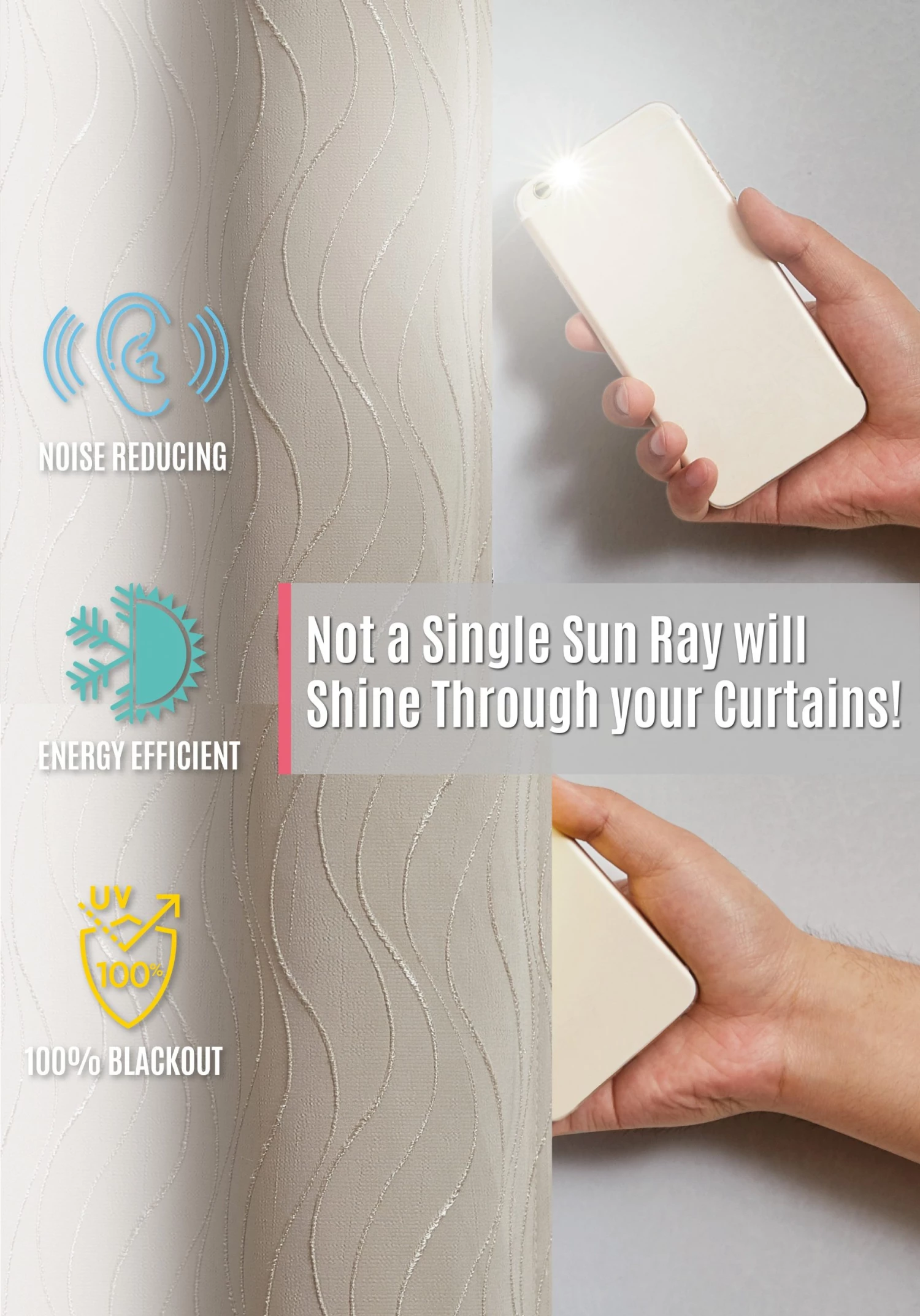 HLC.ME Camden Jacquard 100% Blackout Grommet Curtain Panels - Taupe - Set Of 2 Blackout Curtains 6 HLC.ME Camden Jacquard 100% Blackout Grommet Curtain Panels - Taupe - Set Of 2 Blackout Curtains