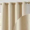 HLC.ME Camden Jacquard 100% Blackout Grommet Curtain Panels - Beige - Set Of 2 Blackout Curtains
