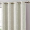 HLC.ME Onyx By Obscura Carol Floral Blackout Curtains - Ivory - Set Of 2