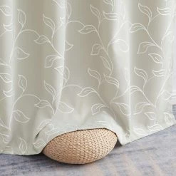 HLC.ME Carol Floral Blackout Grommet Patio Door Panel - Ivory