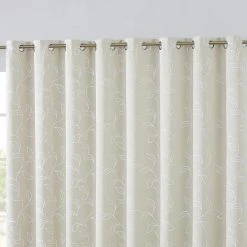 HLC.ME Carol Floral Blackout Grommet Patio Door Panel - Ivory