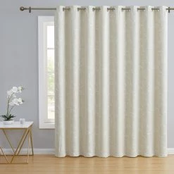 HLC.ME Carol Floral Blackout Grommet Patio Door Panel - Ivory