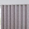 HLC.ME Carol Floral Blackout Grommet Patio Door Panel - Light Grey Faux Linen Curtains