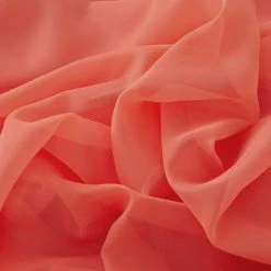 HLC.ME Lucento Sheer Rod Pocket Curtain Panels - Coral Pink - Set Of 2 11 HLC.ME Lucento Sheer Rod Pocket Curtain Panels - Coral Pink - Set Of 2