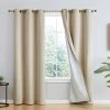 HLC.ME Dakota 100% Blackout Grommet Curtain Panels - Beige - Set Of 2 Blackout Curtains 2 HLC.ME Dakota 100% Blackout Grommet Curtain Panels - Beige - Set Of 2 Blackout Curtains