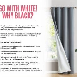 HLC.ME Dakota 100% Blackout Grommet Curtain Panels - Grey - Set Of 2