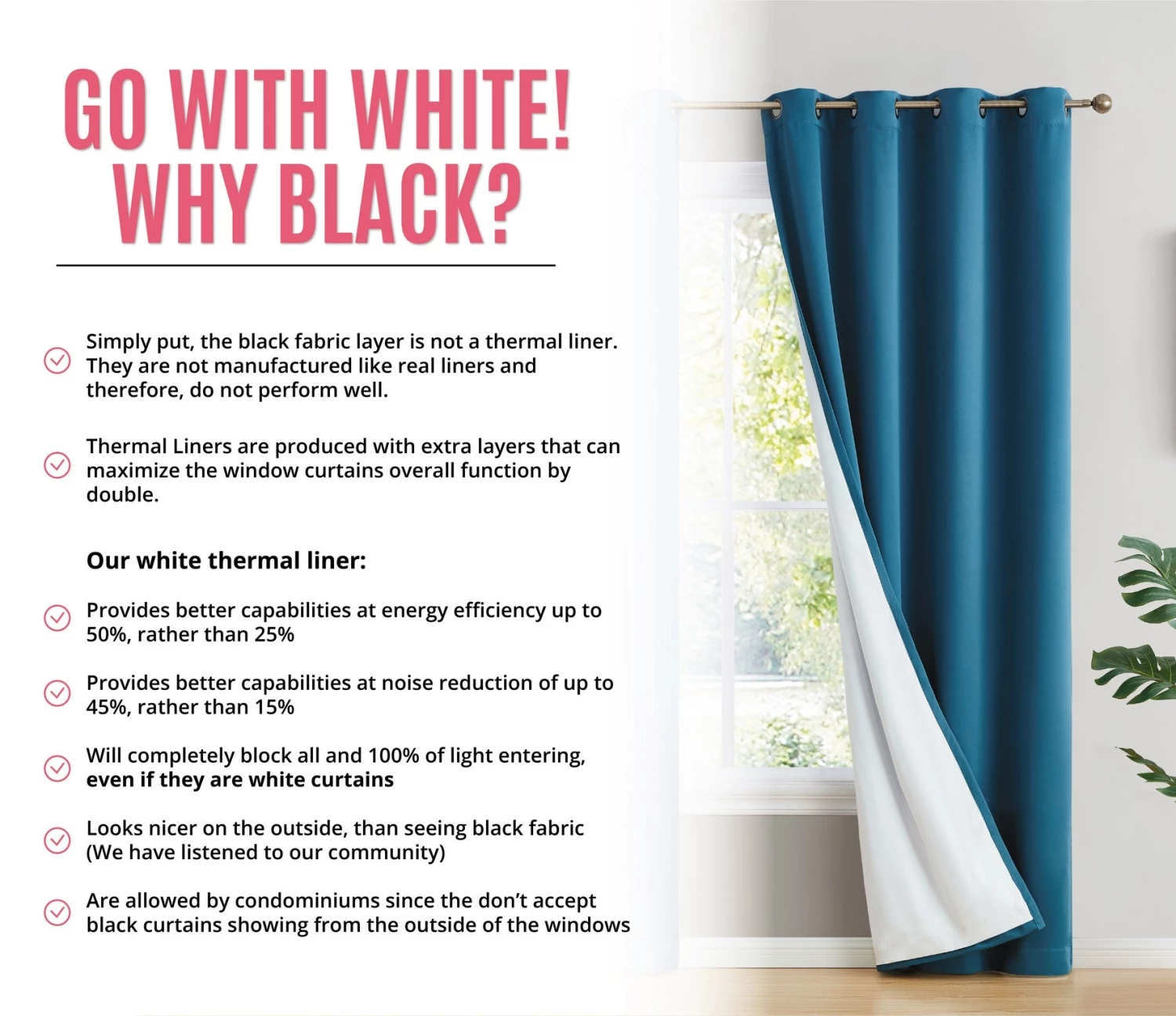 HLC.ME Dakota 100% Blackout Grommet Curtain Panels - Teal Blue - Set Of 2 Blackout Curtains 5 HLC.ME Dakota 100% Blackout Grommet Curtain Panels - Teal Blue - Set Of 2 Blackout Curtains