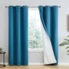 HLC.ME Dakota 100% Blackout Grommet Curtain Panels - Teal Blue - Set Of 2 Blackout Curtains