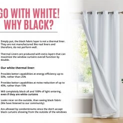 HLC.ME Dakota 100% Blackout Grommet Curtain Panels - White - Set Of 2 Blackout Curtains