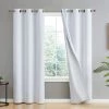 HLC.ME Dakota 100% Blackout Grommet Curtain Panels - White - Set Of 2 Blackout Curtains