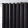 HLC.ME Faux Linen Curtains Dakota 100% Blackout Grommet Patio Door Panel - Black