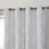 HLC.ME Blackout Curtains Damask Flocked 100% Blackout Grommet Curtain Panels - Ivory - Set Of 2