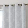 HLC.ME Blackout Curtains Damask Flocked 100% Blackout Grommet Curtain Panels - White - Set Of 2