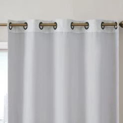 HLC.ME Damask Flocked 100% Blackout Grommet Patio Door Panel - White