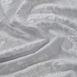 HLC.ME Damask Flocked 100% Blackout Grommet Patio Door Panel - White