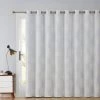 HLC.ME Damask Flocked 100% Blackout Grommet Patio Door Panel - Ivory