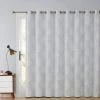HLC.ME Damask Flocked 100% Blackout Grommet Patio Door Panel - White