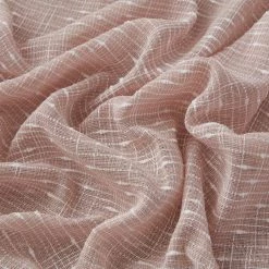 HLC.ME Faux Linen Curtains Emily Faux Linen Grommet Curtain Panels - Blush Pink - Set Of 2