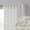 HLC.ME Emily Faux Linen Grommet Curtain Panels - Ivory - Set Of 2 Faux Linen Curtains