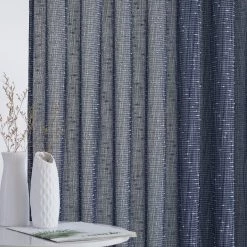 HLC.ME Faux Linen Curtains Emily Faux Linen Grommet Curtain Panels - Navy Blue - Set Of 2 14 HLC.ME Faux Linen Curtains Emily Faux Linen Grommet Curtain Panels - Navy Blue - Set Of 2