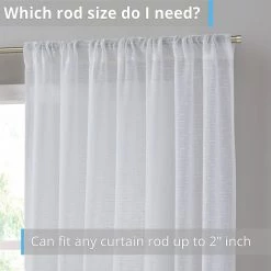 HLC.ME Emily Faux Linen Grommet Curtain Panels - White - Set Of 2 11 HLC.ME Emily Faux Linen Grommet Curtain Panels - White - Set Of 2