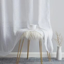 HLC.ME Emily Faux Linen Grommet Curtain Panels - White - Set Of 2 14 HLC.ME Emily Faux Linen Grommet Curtain Panels - White - Set Of 2