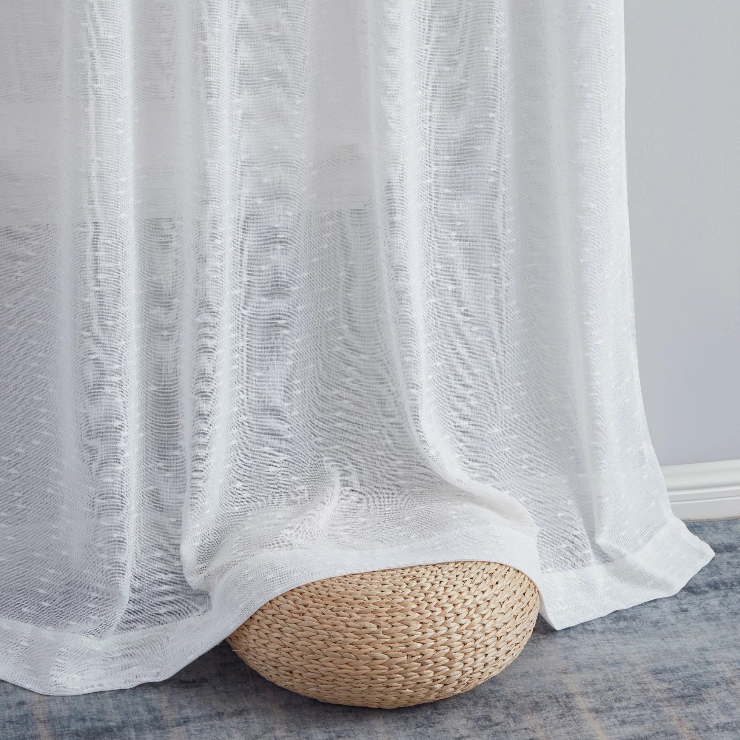 HLC.ME Emily Faux Linen Grommet Curtain Panels - White - Set Of 2 9 HLC.ME Emily Faux Linen Grommet Curtain Panels - White - Set Of 2