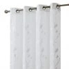 HLC.ME Emma Floral Sheer Grommet Curtain Panels - White - Set Of 2 Sheer Curtains