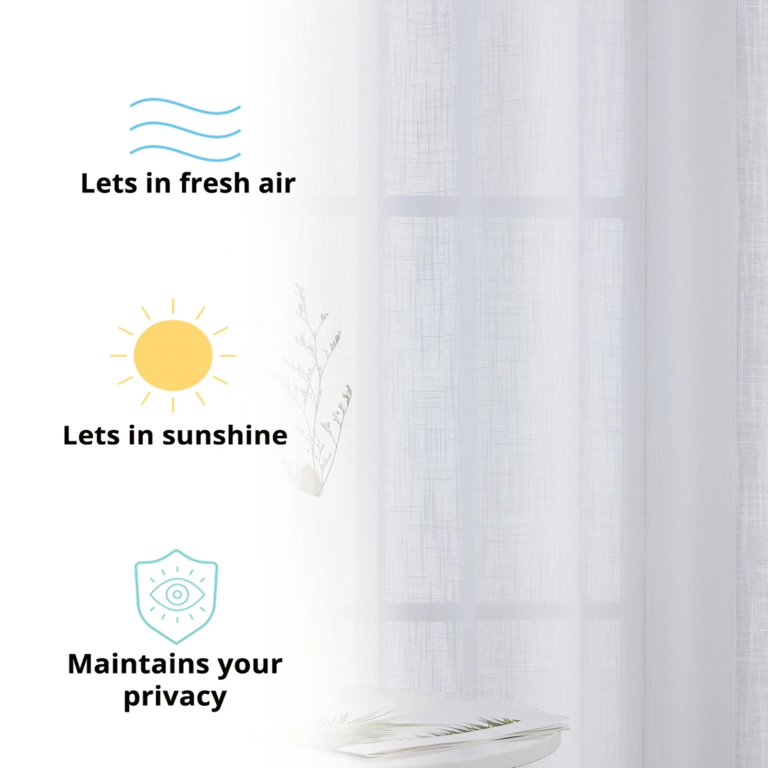 HLC.ME Abbey Faux Linen Grommet Curtain Valance - White Faux Linen Curtains 5 HLC.ME Abbey Faux Linen Grommet Curtain Valance - White Faux Linen Curtains