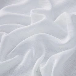 HLC.ME Brenda Faux Linen Sheer Rod Pocket / Back Tab Curtain Panels Sheer Curtains